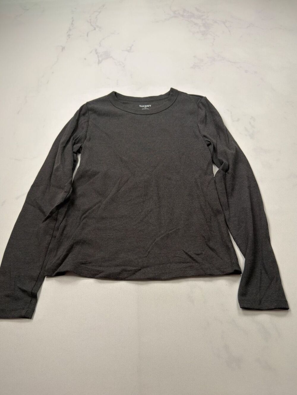 Old Navy Minimalist Long Sleeve T Shirt Black 2010s Fitted - Womens M